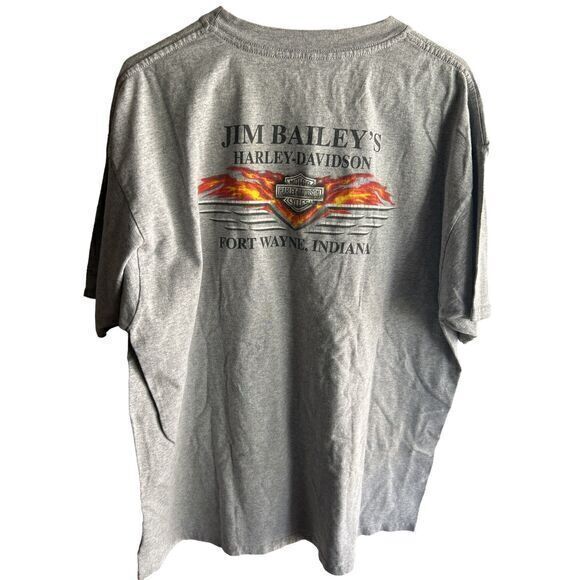 Harley Davidson T-Shirt short Sleeves Motorcycle Size xl Gray - Picture 2 of 4